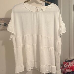 Aritzia White Textured Women's Blouse
